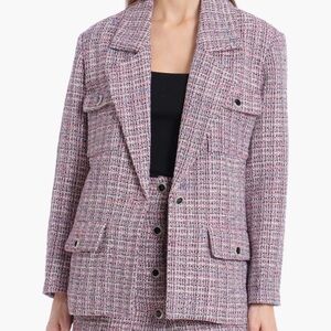 Avec Les Filles Pink Tweed Blazer